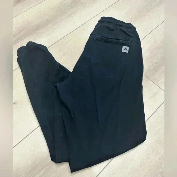 Zara Men’s Joggers black pants jeans medium elastic waist pull on - Picture 3 of 4